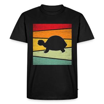 Turtle Retro - Men's Premium Organic T-Shirt - black - Front - Nico (187cm)