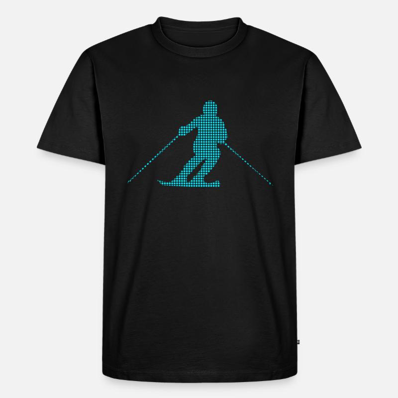 Ski - Männer Premium Bio T-Shirt - Schwarz