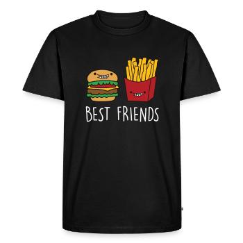 Funny Burger Quote Hamburger Cheeseburger Lover - Men's Premium Organic T-Shirt - black - Front - Nico (187cm)