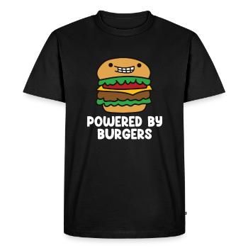 Funny Burger Quote Hamburger Cheeseburger Lover - Men's Premium Organic T-Shirt - black - Front - Nico (187cm)