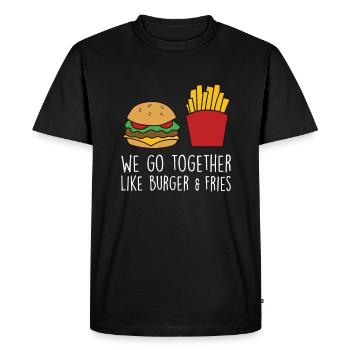 Funny Burger Quote Hamburger Cheeseburger Lover - Men's Premium Organic T-Shirt - black - Front - Nico (187cm)