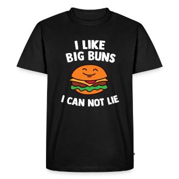 Funny Burger Quote Hamburger Cheeseburger Lover - Men's Premium Organic T-Shirt - black - Front - Nico (187cm)