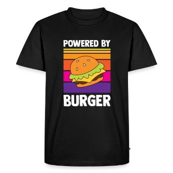 Funny Burger Quote Hamburger Cheeseburger Lover - Men's Premium Organic T-Shirt - black - Front - Nico (187cm)