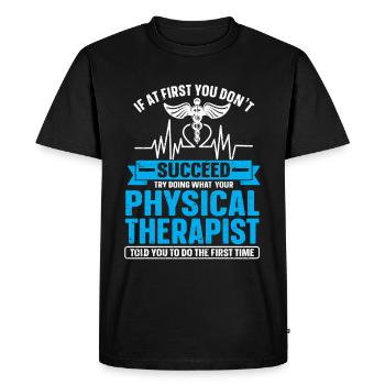 Physiothérapie Physiothérapeute Physiothérapeute - T-shirt Premium bio Homme - noir - Devant - Nico (187cm)