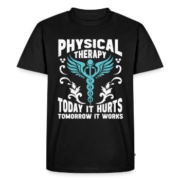 Physiothérapie Physiothérapeute Physiothérapeute - T-shirt Premium bio Homme - noir - Devant - Nico (187cm)