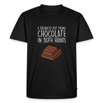 Chocolate Lover Chocolate Milk Chocolate Bars - Men's Premium Organic T-Shirt - black - Front - Nico (187cm)