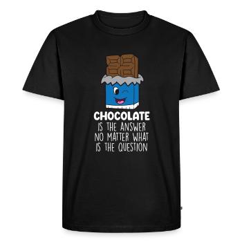 Chocolate Lover Chocolate Milk Chocolate Bars - Men's Premium Organic T-Shirt - black - Front - Nico (187cm)