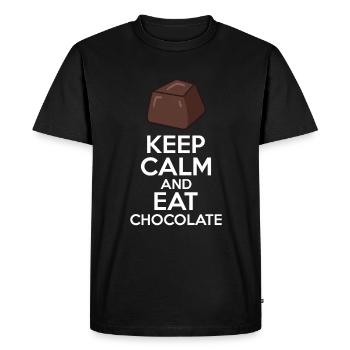 Chocolate Lover Chocolate Milk Chocolate Bars - Men's Premium Organic T-Shirt - black - Front - Nico (187cm)