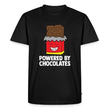 Chocolate Lover Chocolate Milk Chocolate Bars - Men's Premium Organic T-Shirt - black - Front - Nico (187cm)