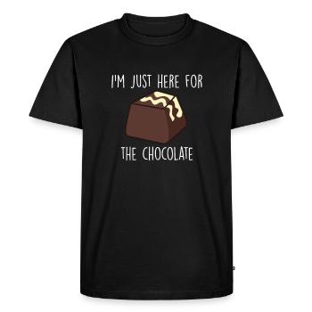 Chocolate Funny Chocolate Quote - Men's Premium Organic T-Shirt - black - Front - Nico (187cm)