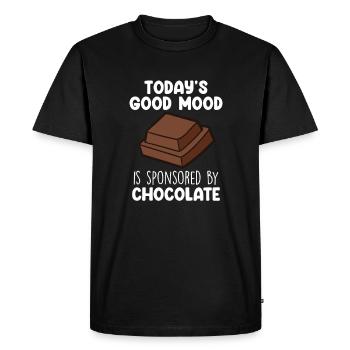 Chocolate Funny Chocolate Quote - Men's Premium Organic T-Shirt - black - Front - Nico (187cm)