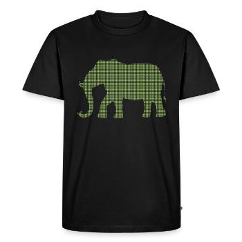 Éléphant - T-shirt Premium bio Homme - noir - Devant - Nico (187cm)