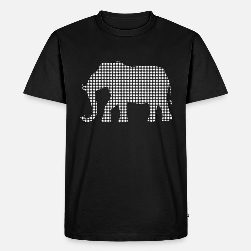 Elefant - Männer Premium Bio T-Shirt - Schwarz