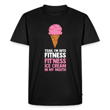 Funny Ice Cream Quote - Men's Premium Organic T-Shirt - black - Front - Nico (187cm)