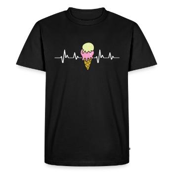 Funny Ice Cream Quote - Men's Premium Organic T-Shirt - black - Front - Nico (187cm)