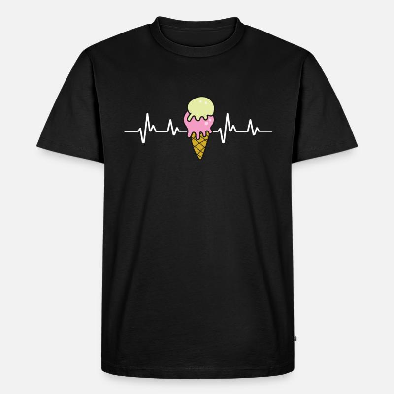 Lustiges Eiscreme-Zitat - Männer Premium Bio T-Shirt - Schwarz