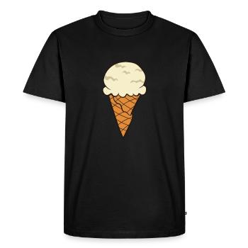 Funny Ice Cream Quote - Men's Premium Organic T-Shirt - black - Front - Nico (187cm)