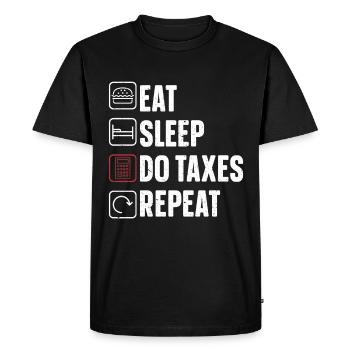 Comptable Donation Comptabilité Impôt CPA - T-shirt Premium bio Homme - noir - Devant - Nico (187cm)