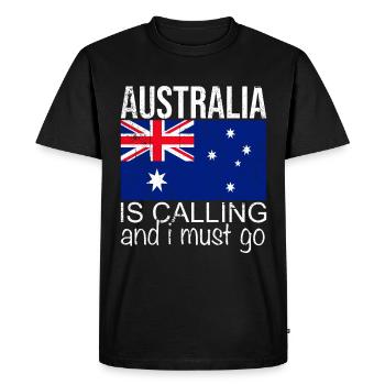 Australia Quote - Men's Premium Organic T-Shirt - black - Front - Nico (187cm)