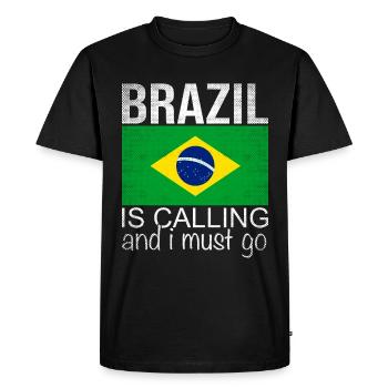 Citation Brésil - T-shirt Premium bio Homme - noir - Devant - Nico (187cm)