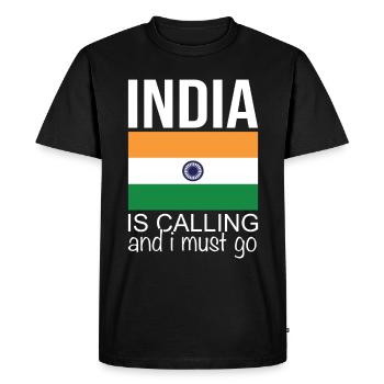 India Quote - Men's Premium Organic T-Shirt - black - Front - Nico (187cm)