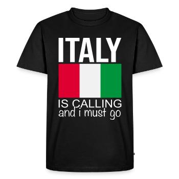 Italy Saying - Men's Premium Organic T-Shirt - black - Front - Nico (187cm)