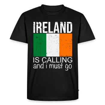 Irlande Dicton - T-shirt Premium bio Homme - noir - Devant - Nico (187cm)