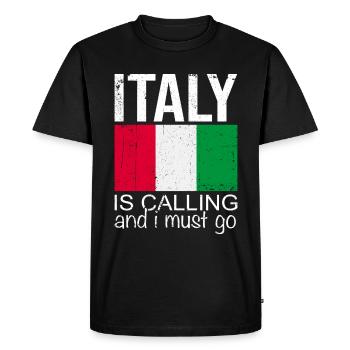 Italy Saying - Men's Premium Organic T-Shirt - black - Front - Nico (187cm)