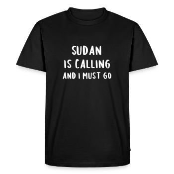 Le Soudan appelle et je dois partir - T-shirt Premium bio Homme - noir - Devant - Nico (187cm)