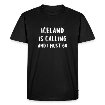 L’Islande m’appelle et je dois y aller - T-shirt Premium bio Homme - noir - Devant - Nico (187cm)