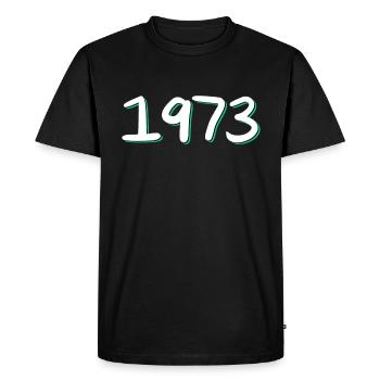 1973 Anniversaire - T-shirt Premium bio Homme - noir - Devant - Nico (187cm)