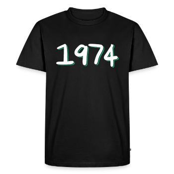 1974 Anniversaire - T-shirt Premium bio Homme - noir - Devant - Nico (187cm)