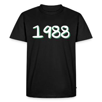 1988 Anniversaire - T-shirt Premium bio Homme - noir - Devant - Nico (187cm)