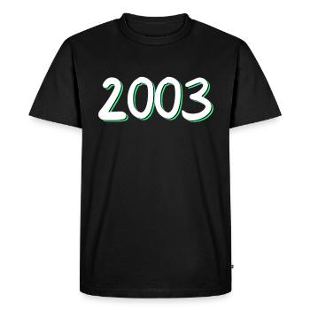 2003 Anniversaire - T-shirt Premium bio Homme - noir - Devant - Nico (187cm)