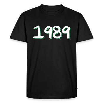 1989 Anniversaire - T-shirt Premium bio Homme - noir - Devant - Nico (187cm)