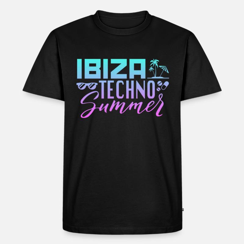 Ibiza Techno Sommer - Männer Premium Bio T-Shirt - Schwarz