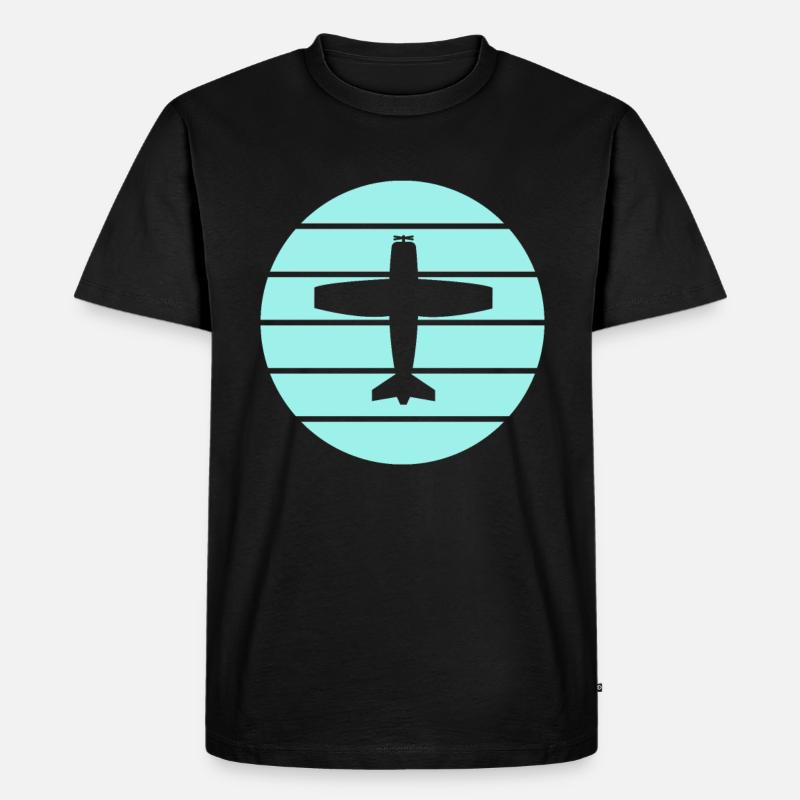 Flugzeug - Männer Premium Bio T-Shirt - Schwarz