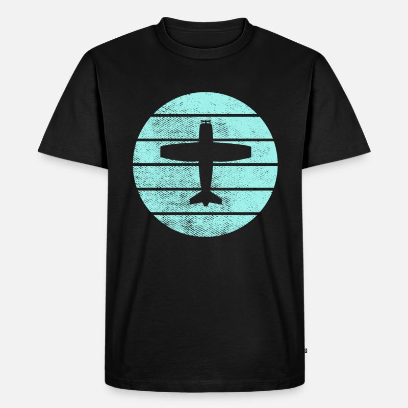 Flugzeug - Männer Premium Bio T-Shirt - Schwarz