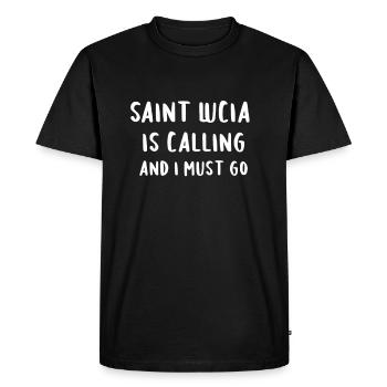 Sainte-Lucie appelle et je dois y aller - T-shirt Premium bio Homme - noir - Devant - Nico (187cm)