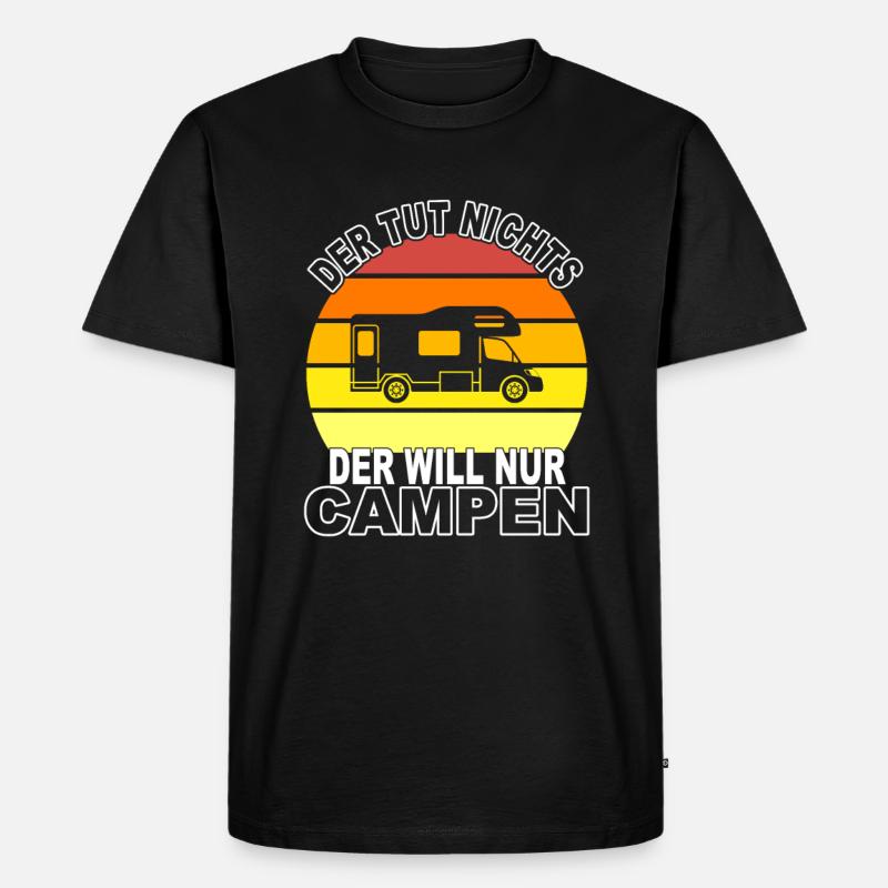 Campen Spruch - Männer Premium Bio T-Shirt - Schwarz
