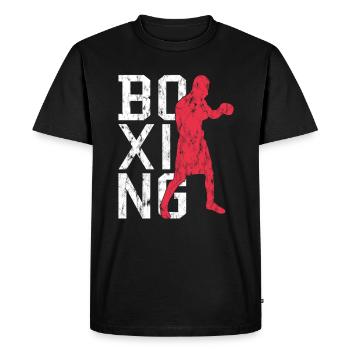 Boxe - T-shirt Premium bio Homme - noir - Devant - Nico (187cm)