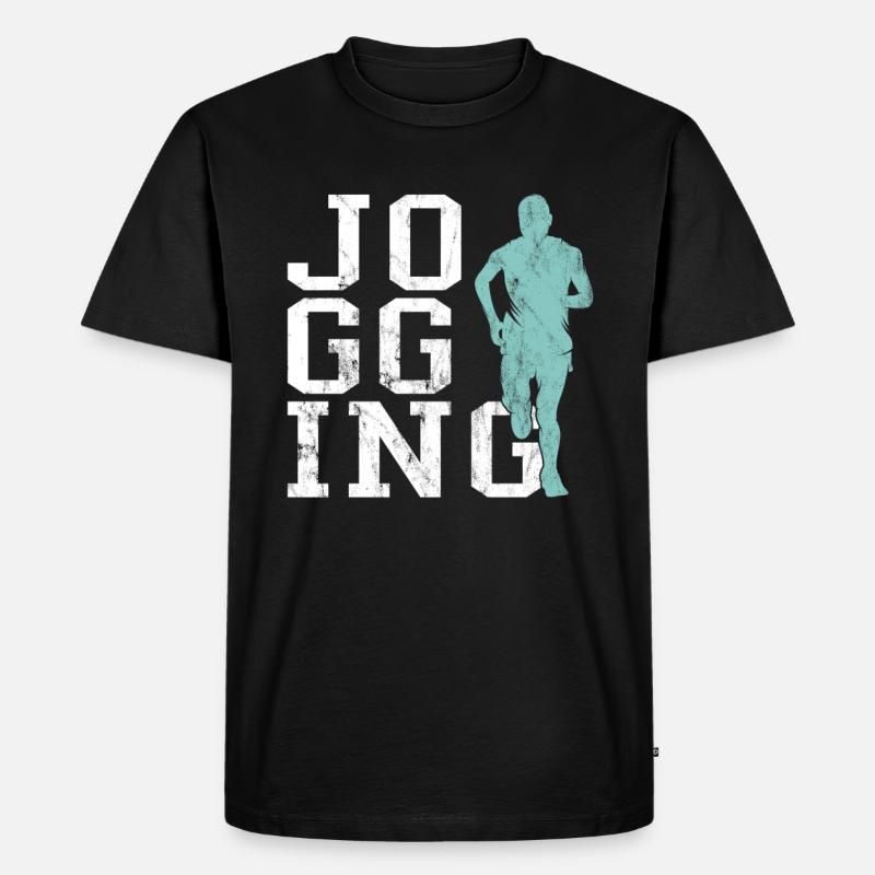 Joggen - Männer Premium Bio T-Shirt - Schwarz