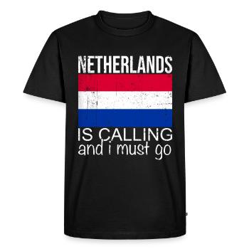 Netherlands Saying - Men's Premium Organic T-Shirt - black - Front - Nico (187cm)
