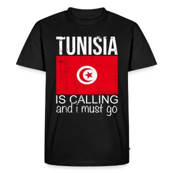 Tunisie - T-shirt Premium bio Homme - noir - Devant - Nico (187cm)