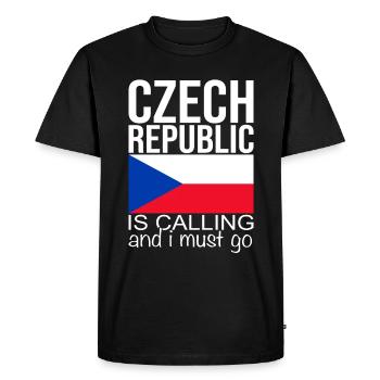 Tchéquie - T-shirt Premium bio Homme - noir - Devant - Nico (187cm)