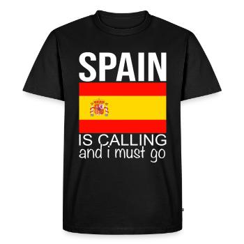 Spain Saying - Men's Premium Organic T-Shirt - black - Front - Nico (187cm)