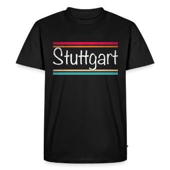 Stuttgart - Men's Premium Organic T-Shirt - black - Front - Nico (187cm)