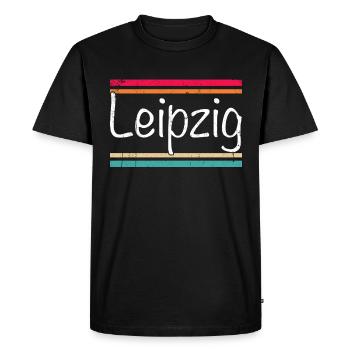Leipzig - T-shirt Premium bio Homme - noir - Devant - Nico (187cm)