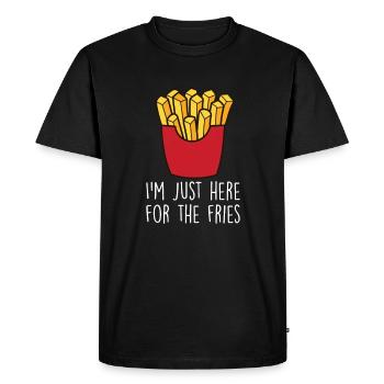 Français Frites Drôles de patates douces Frites Restauration rapide - T-shirt Premium bio Homme - noir - Devant - Nico (187cm)