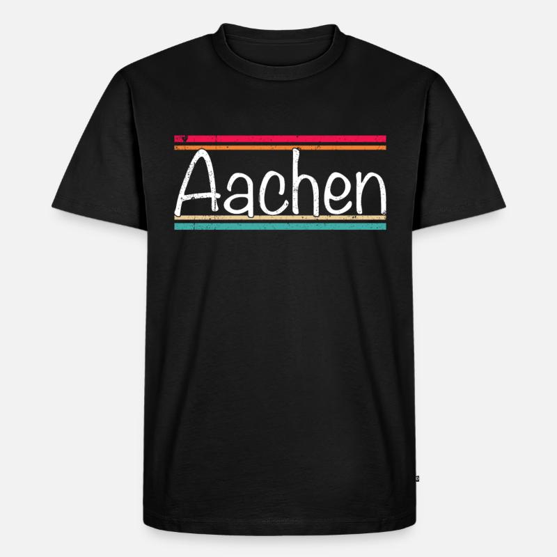 Aachen - Männer Premium Bio T-Shirt - Schwarz